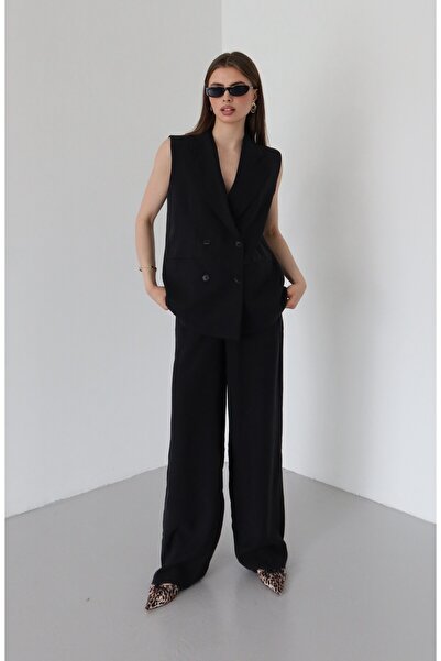 My Blog Black Four-Button Vest Trouser Suit - 2Y9568