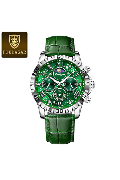 Choice1 973 Silver Green Fashion Man Watch Waterproof Luminous Chronograph Le...