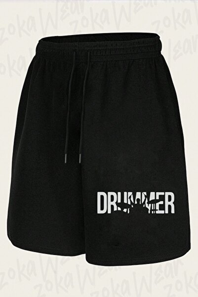 ZOKAWEAR Unisex Σορτς με σχέδιο ντράμερ, μπατερίστα, με στάμπα τύπου Drum Design