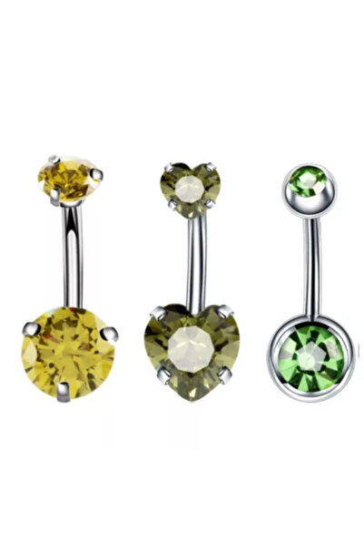 AMALFİ Σετ σκουλαρικιών piercing για αφάλους από ατσάλι