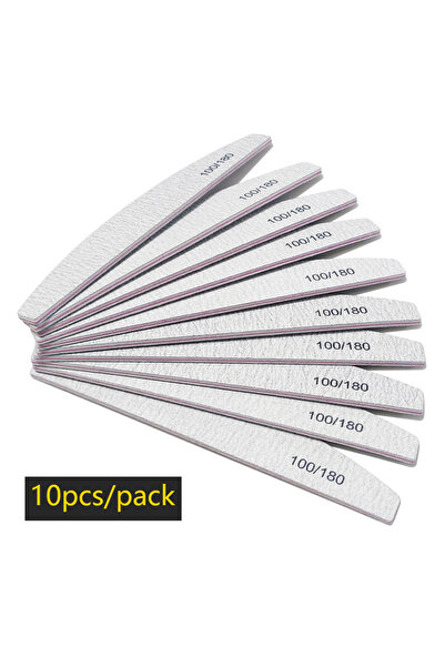 Choice 10pcs (100-180) Nail File Buffer100/180 100/240 Grit Half Moon NailFil...