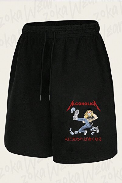 ZOKAWEAR Unisex Alcoholica Illustration Design Printed Shorts