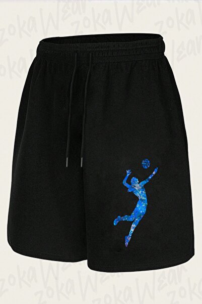 ZOKAWEAR Unisex Volleyball Slam Dunk Design Printed Shorts