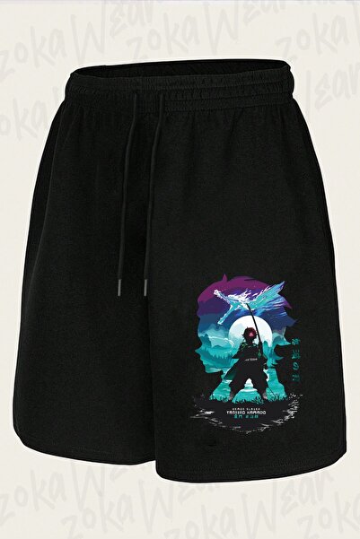 ZOKAWEAR Unisex Demon Slayer Tanjiro Kamado Design Printed Shorts