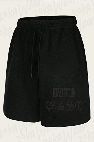 ZOKAWEAR Unisex σορτς με στάμπα σχεδίου Led Zeppelin