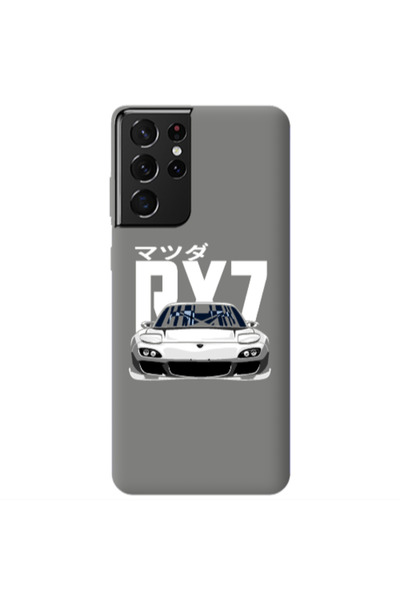 Other Samsung S21 Ultra Car Rx7 Grey Colored Silicone TPU Θήκη