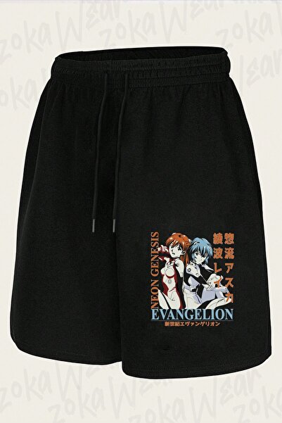 ZOKAWEAR Unisex σορτς με στάμπα Evangelion Neon Genesis Design
