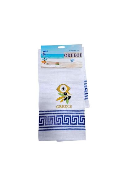 Tradesor Πετσέτα ποτηρόπανο Souvenir με κέντημα - Σετ 12pcs - Greece - 416211