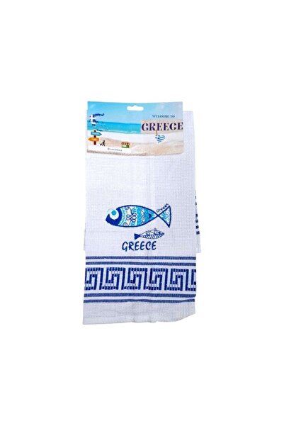 Tradesor Πετσέτα ποτηρόπανο Souvenir με κέντημα - Σετ 12pcs - Greece - 416167