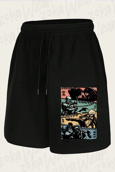 ZOKAWEAR Unisex One Piece Straw Hat Pirates Design Printed Shorts