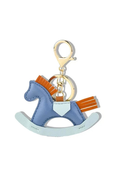 choice2 10.5x9cm Blue Women's Bag Charm Decoration Cartoon Rocking Wooden Hor...