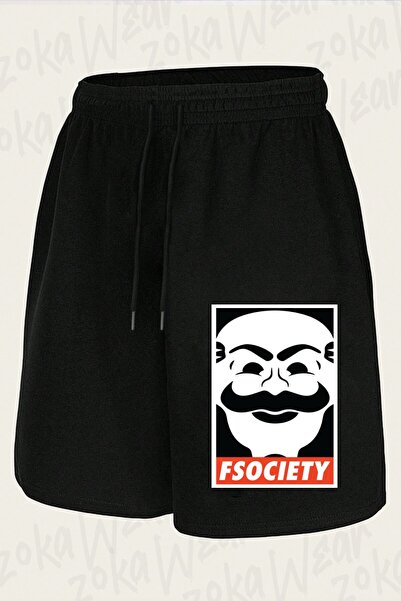 ZOKAWEAR Unisex σορτς με στάμπα Fsociety Design