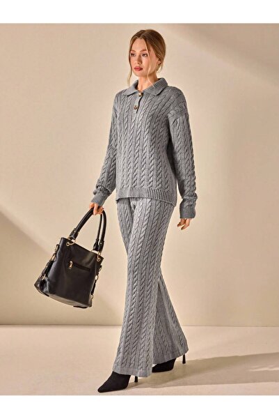 yardıtekstil Stylish and Comfortable Two-Piece Knitwear Set with Pants and Sw...