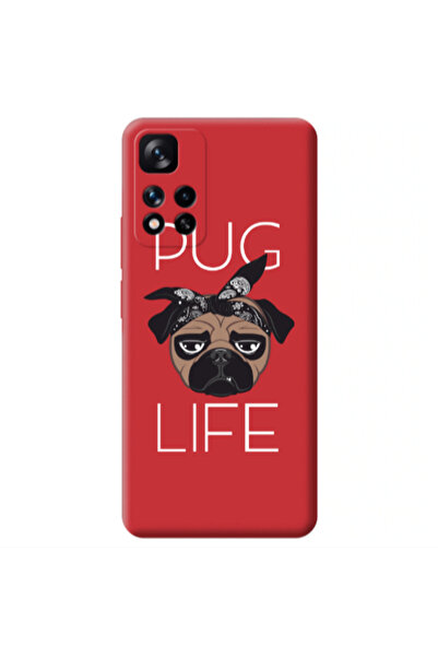 Other Xiaomi Redmi Note 11 Pro 5G Pug Life Red Colored Silicone TPU Θήκη