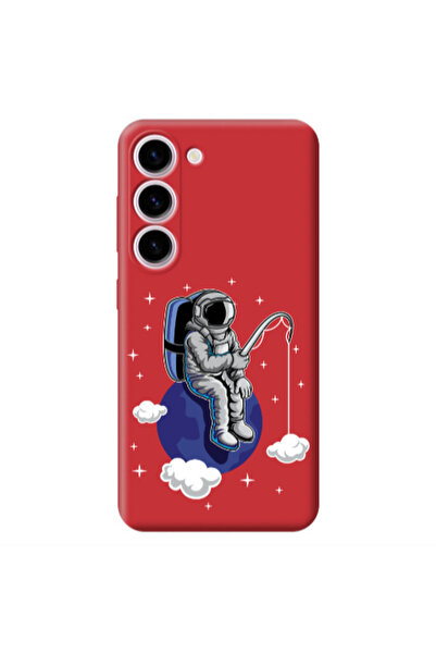 Other Samsung S23 Plus Fishing space Red Colored Silicone TPU Θήκη
