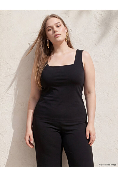 LC Waikiki Lcwaikiki Curve Black Plus Size Women's Athlete