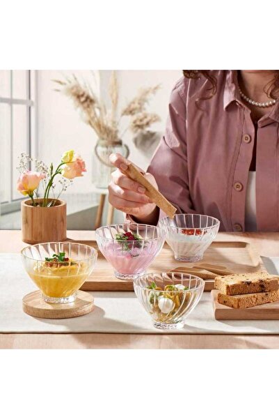Paşabahçe Set de 4 boluri de sticlă Pasabahce Bouquet 14 cm 275 ml