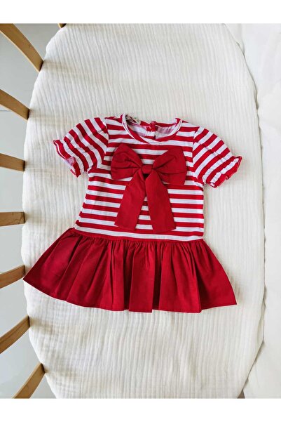 NUNU BABY Red Velvet Fiyonklu Elbise