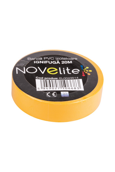 NOVELITE Banda Izolatoare IGN PVC 20m Galben, NOVELITE, BANDA IZOLATOARE 20M