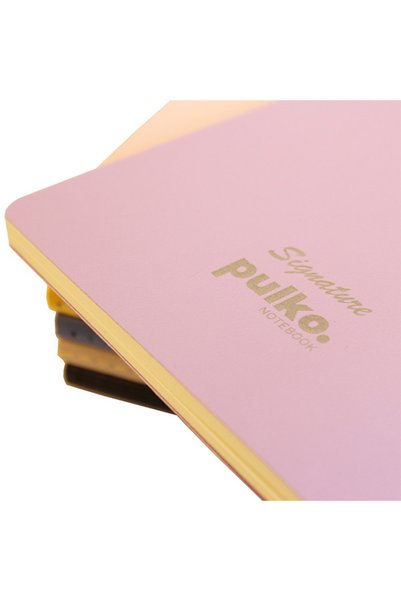 PULKO Notebook Bloc de note pentru semnături, Cusături de croitorie, 90gr. Ivory, Simplu, (0750), 130x210mm / (96 pagini) - Portocaliu
