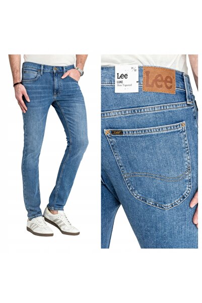 Lee Blugi Barbati, Lee, Style Luke, W32-L32 US, Albastru, Slim Fit, Bumbac, D...