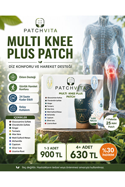 Patchvita Multi Knee Plus Patch - Diz Konforu ve Hareket Destek Bandı Transde...
