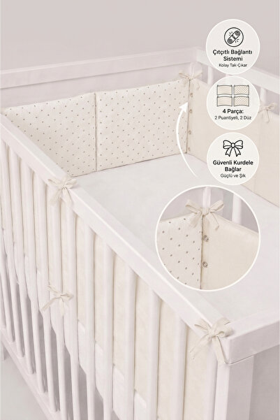 ngn collection Beşik Kenar Koruyucu Çıtçıtlı 4 Parça 70x130 Modüler Tasarım B...