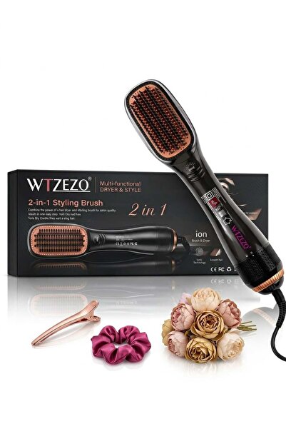 Generic فرشاة ومجفف شعر احترافي 2 في 1 من WTZEZO - مصفف شعر أيوني متعدد الوظائف