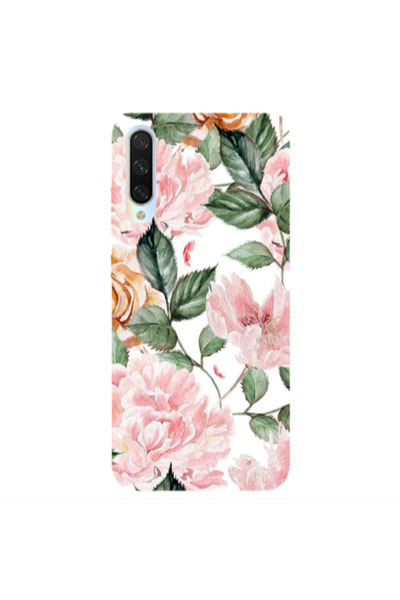 Other Xiaomi Mi 9 Lite Pink rose and laves Transparent Silicone TPU Θήκη