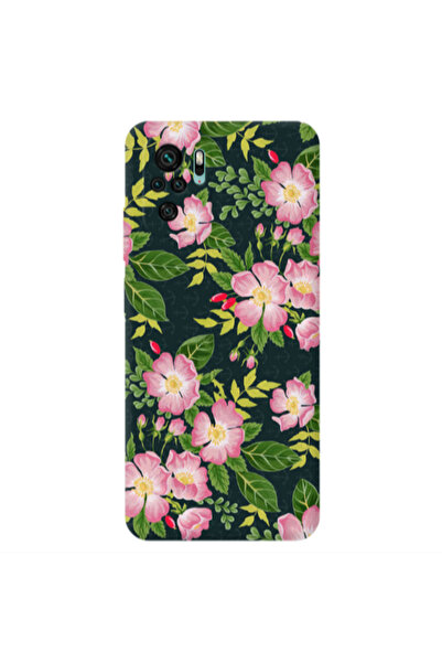 Other Xiaomi Redmi Note 10S Pink flowers green laves Transparent Silicone TPU...