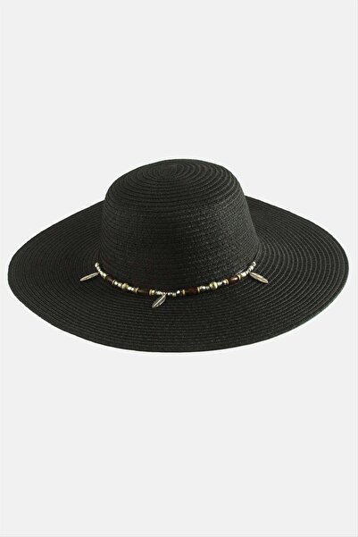 AKSESUARIM Leaf Beaded Straw Hat