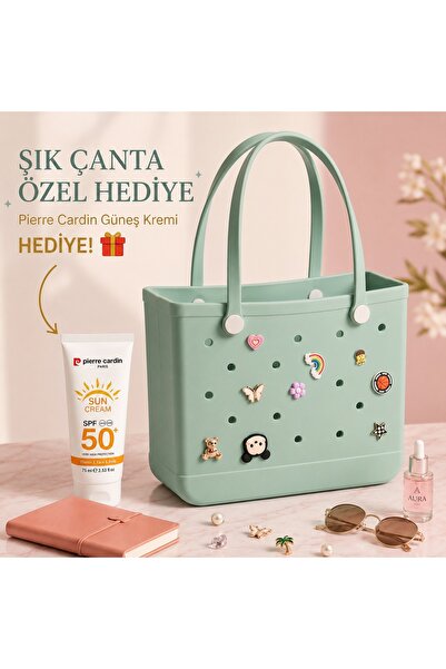 VELLİNE Women's Beach Bag – Perforated Eva Material – Water Resistant – Sunsc...