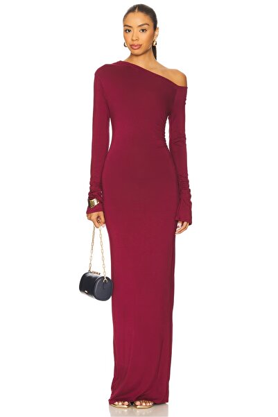 zaccana z Women's One Shoulder Long Dress Black Draped Maxi Evening Dress San...