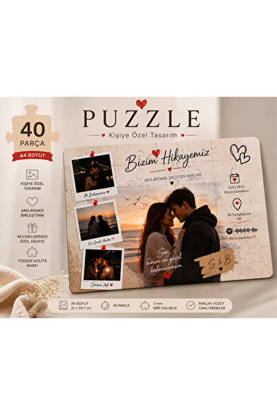 ElyNowa Bizim Hikayemiz Puzzle 42 Parça Kişiye Özel Hediye
