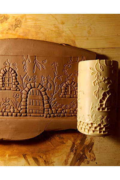 Enbceramic 10 CM SERAMİK DOKU RULOSU POLİMER KİL DESEN OKLAVASI