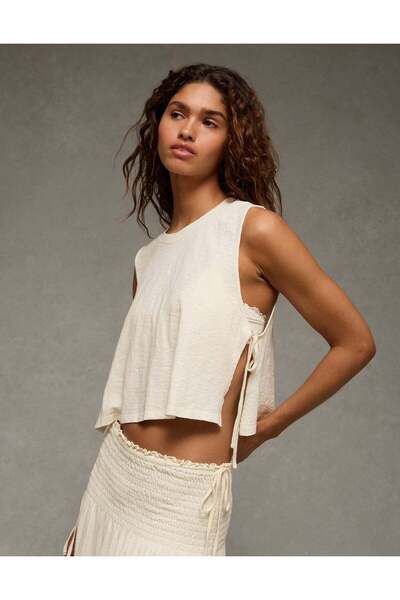 AMERICAN EAGLE قميص AE Sunchaser بدون أكمام برباط جانبي