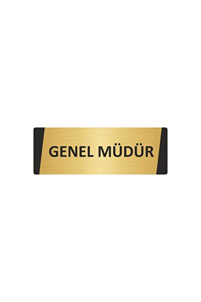 Özarslan Dizayn General Manager Metal Warning Sign 7X20 cm Gold Color