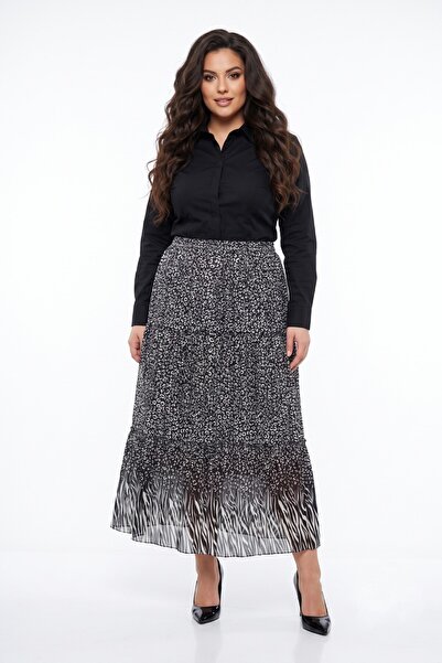 BAGLAN Women's Chiffon Long Elastic 3-Piece Skirt Bgl-St05589