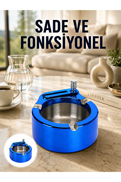 Lisinya Lighter Ashtray Stainless Steel Stylish Table Accessory New Generation