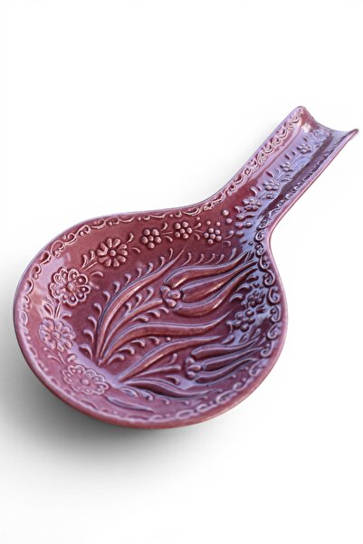 Zeem Handmade Ceramic El Yapımı Gül Kurusu Seramik Kaşıklık, Vintage Mutfak K...