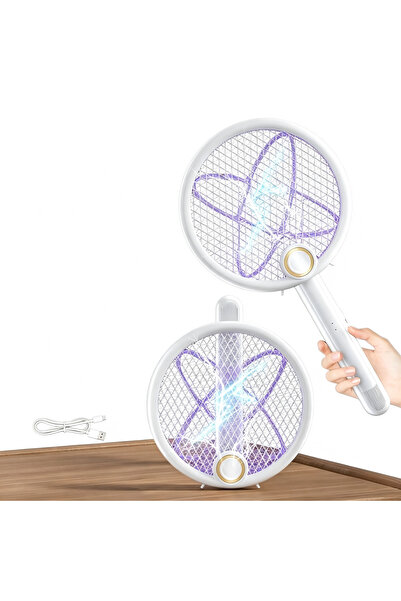 Choice White HOMEFISH Portable Folding Electric Mosquito Swatter Automatic Lu...