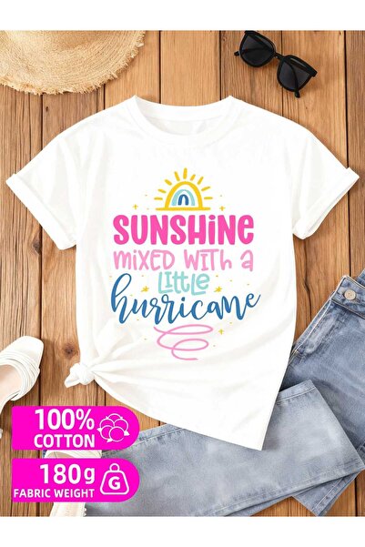 23 nisan تي شيرت Sunshine Little Hurricane تي شيرت مضحك للنساء 180 جرام 100% ...