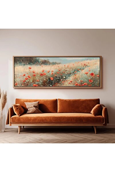 dekorodam Ahşap Çerçeveli Panoramik Oturma Odası Salon Tablosu