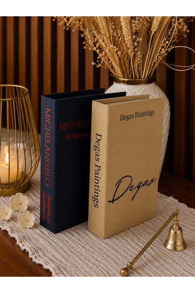 Dezora Home Kumaş Dekoratif Kitap Kutu Seti 2'li - Gizli Saklama Kutusu Siyah...