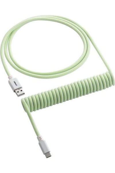 CableMod Cablu USB 2.0 spiralat USB-C tată - USB-A Verde 1.5m (CM-CKCA-CW-LGW...