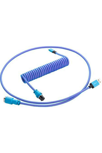 CableMod Cablu USB 2.0 spiralat profesional USB-C tată - USB-A albastru 1.5m ...