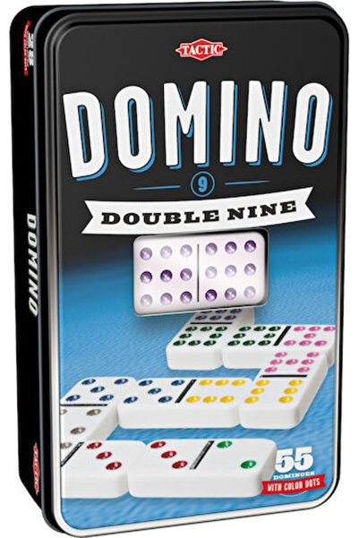 TACTIC Joc de societate Domino Double Nine pentru 2-6 jucători, 5+ ani (EN) C...