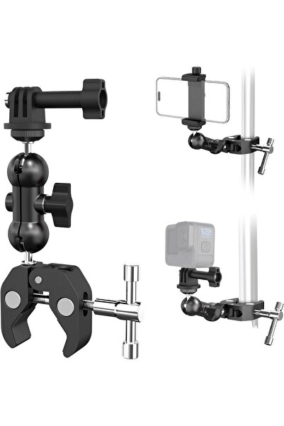 Coverzone Aksiyon Kamera Süper Kelepçe Montaj Seti Ballhead Magic Arm 1/4 ve ...