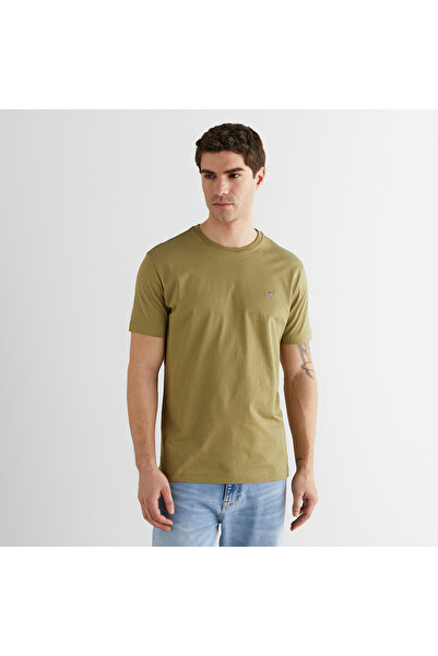 Gant Erkek Yeşil Bisiklet Yaka Regular Fit Logolu T-Shirt