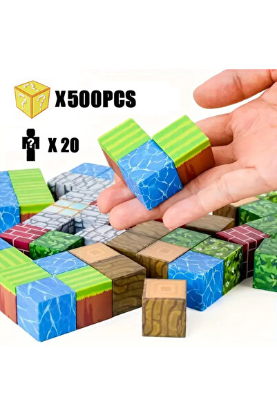 Choice4 500pcs and 20 dolls Magnetic Building Block Toy Mine World Stacking B...